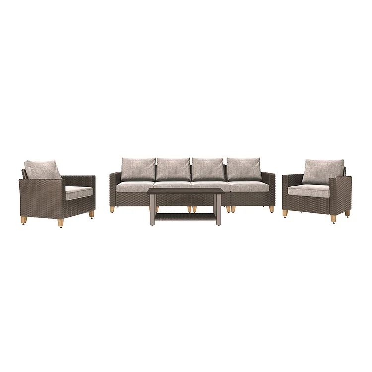 GRAND PATIO Sofa Sets 7 Pieces Conversation Set with Coffee Table