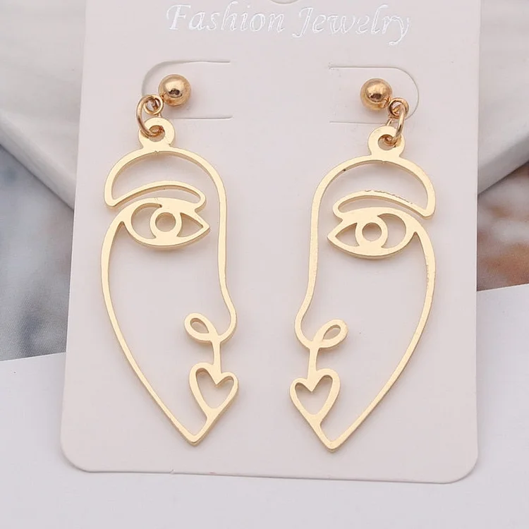 Abstract Face Silhouette Earrings