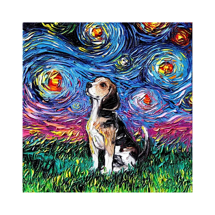 Ericpuzzle™ Ericpuzzle™Van Gogh Starry Sky - Beagle Wooden Puzzle