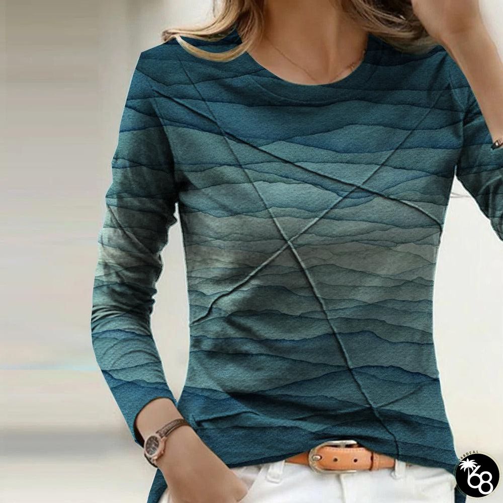 Dreamy Print Round Neck Top | 168DEAL