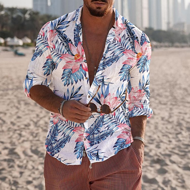 Casual Holiday Pattern Printing Mens Shirt