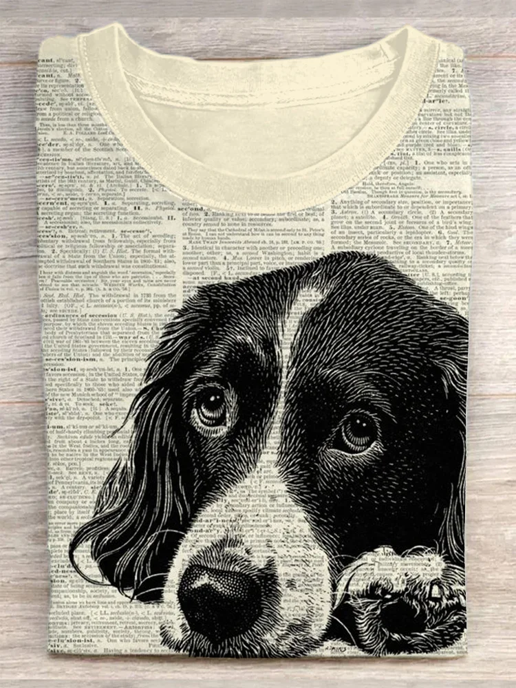Poor Puppy Vintage Newspaper Women's T-Shirt