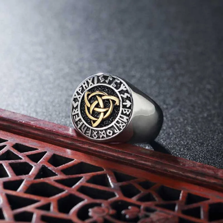 Comstylish Personalized Retro Men's Viking Ring