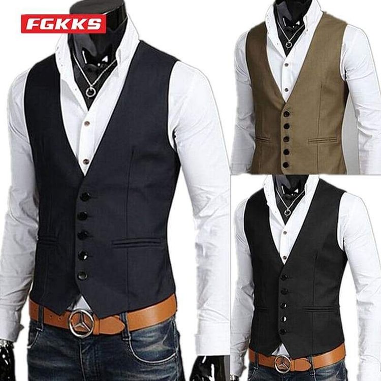 Dark Academia Men's Strong Formal Business Vest DK083