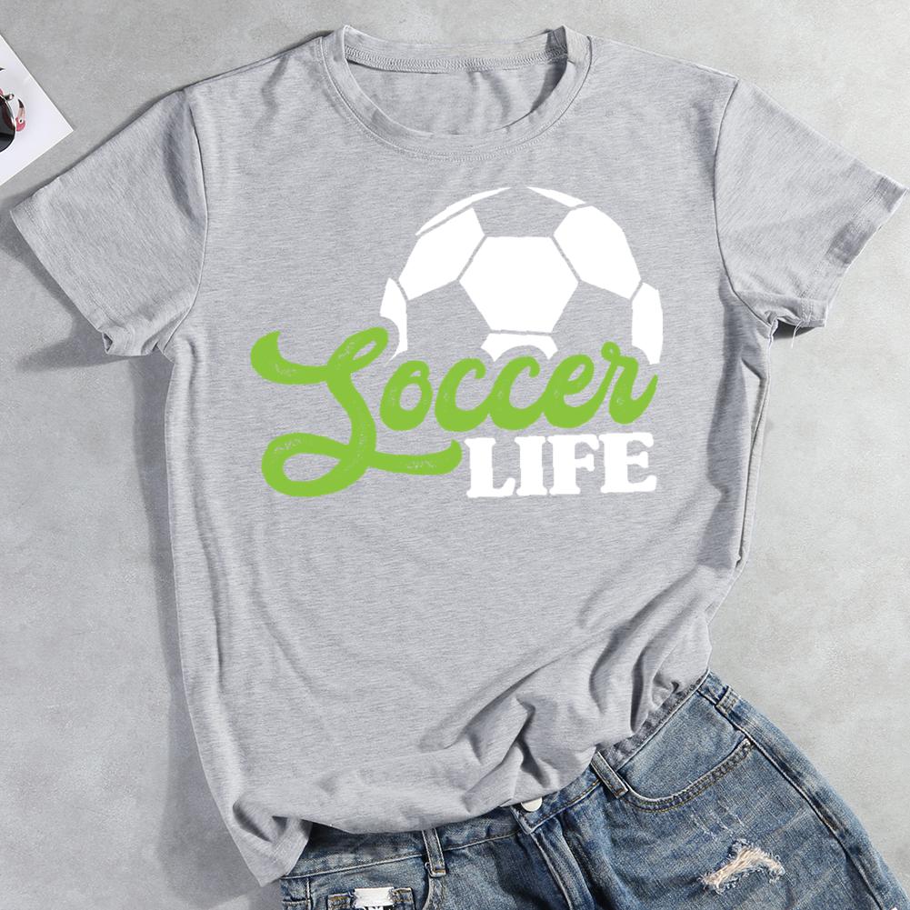 Soccer Life Round Neck T-shirt-0019621-Guru-buzz