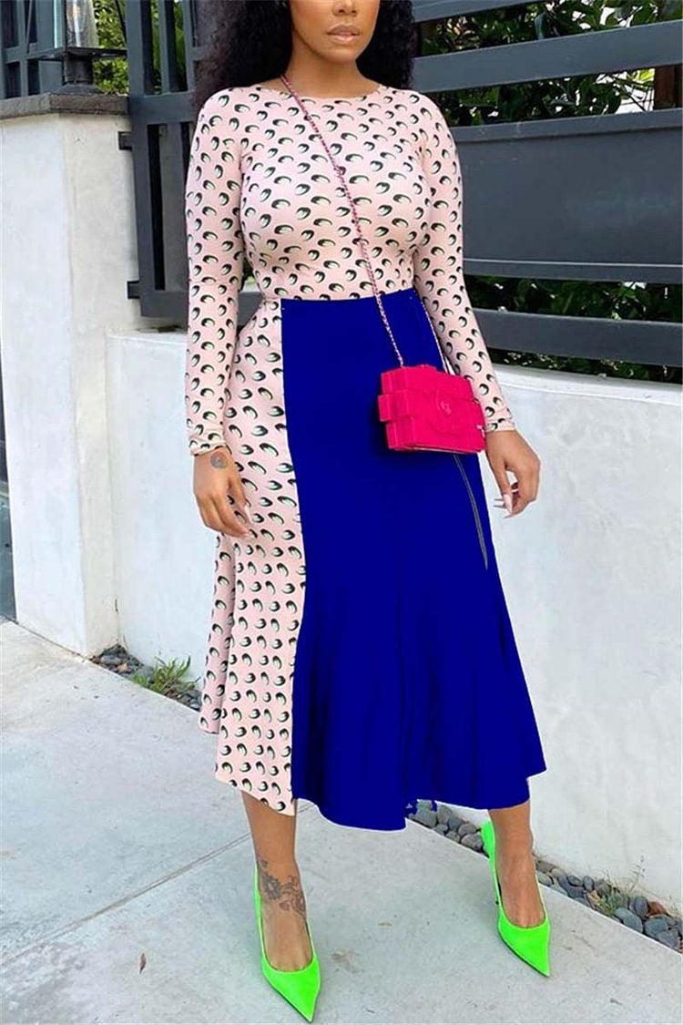 Fashion Patchwork Print Two Piece - Shop Trendy Women's Clothing | LoverChic