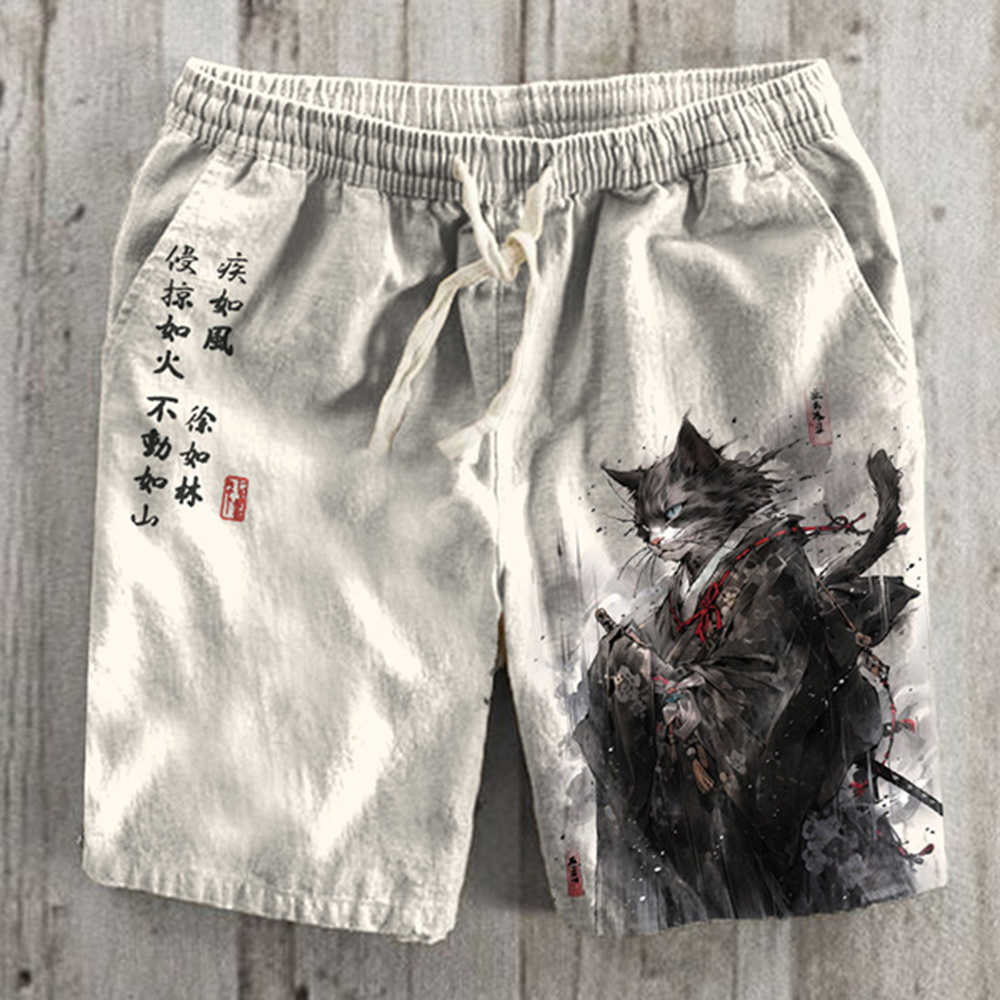 Men's Anime Print Drawstring Shorts / TECHWEAR CLUB / Techwear