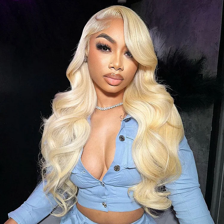 #613 Blonde 13x4 Lace Frontal Wig Straight/Body Wave Free Part Customizable Colors Human Hair