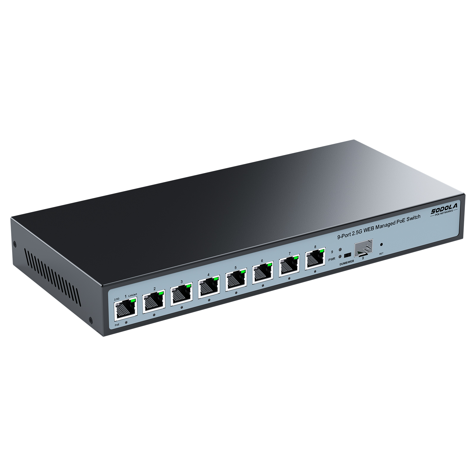 SODOLA 8 Port 2.5G Web Managed PoE Switch 120W | 1X 10G SFP+ & 8 x