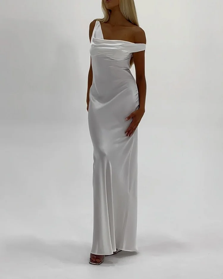 Elegant Solid Color Long Dress