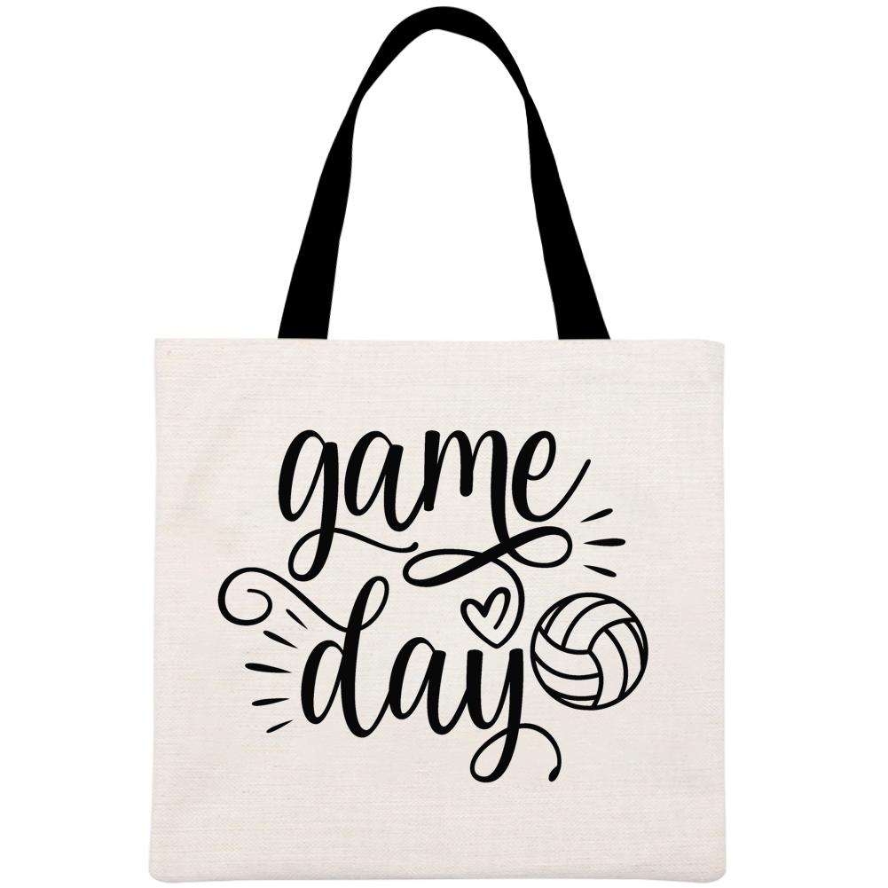 Game day Volleyball Printed Linen Bag-Guru-buzz