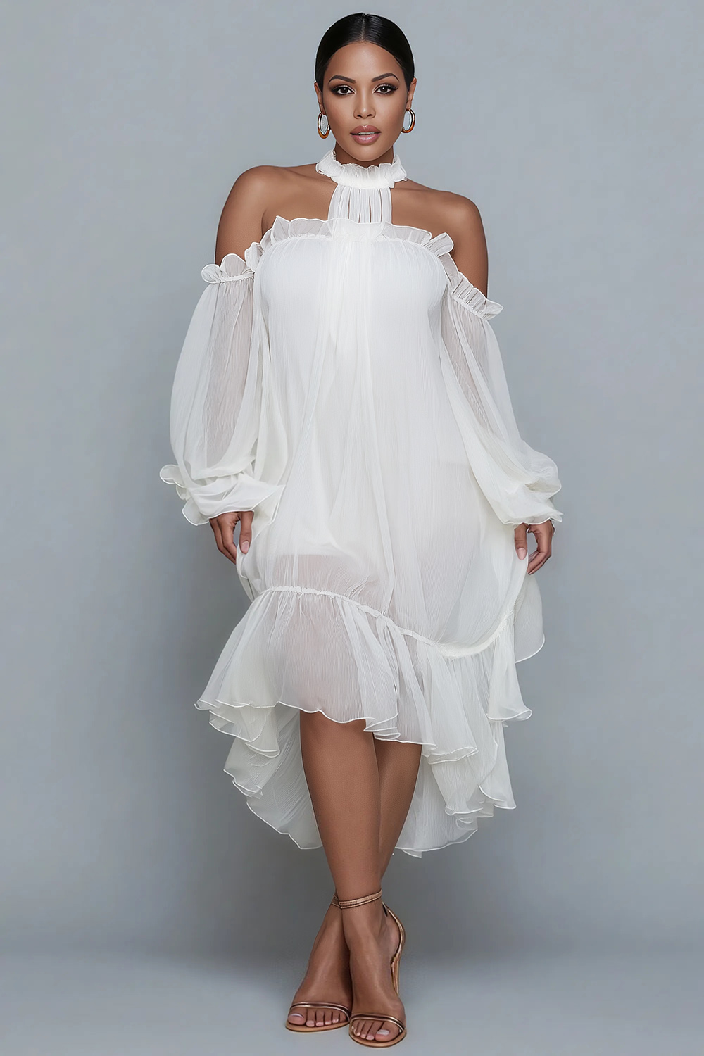 formal dresses olive green Olive Green Sheer Lace Bodice Chiffon Long Formal Dress – FancyVestido