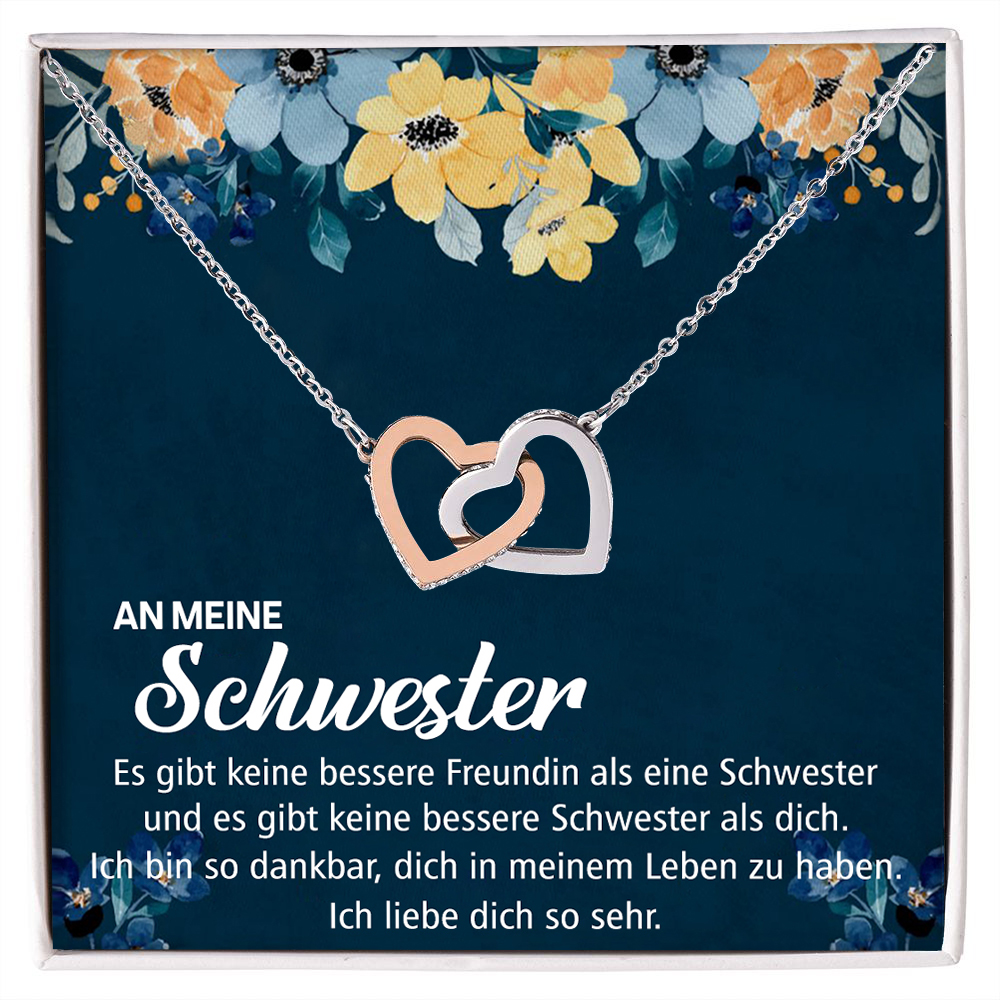 Kettenmachen 925 Sterling Silber Herz HalsketteAn meine Schwester Ich