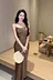 Ejimei Sexy Bodycon Satin Dress Women New Summer Spaghetti Strap Swinging Collar Mermaid Solid Evening Party Dresses Prom Robe Vestido