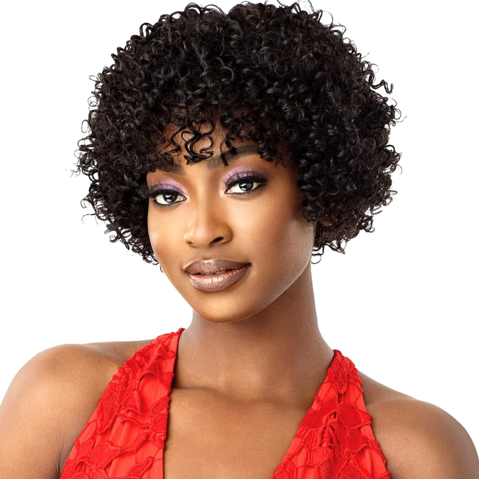Zaesvini Hair®|Short Curly Lace Bob Bangs Wigs Zaesvini