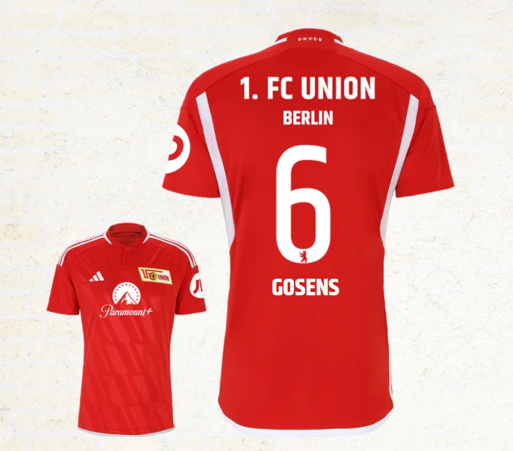 FC Union Berlin Robin Gosens 6 Home Shirt Kit 2023-2024