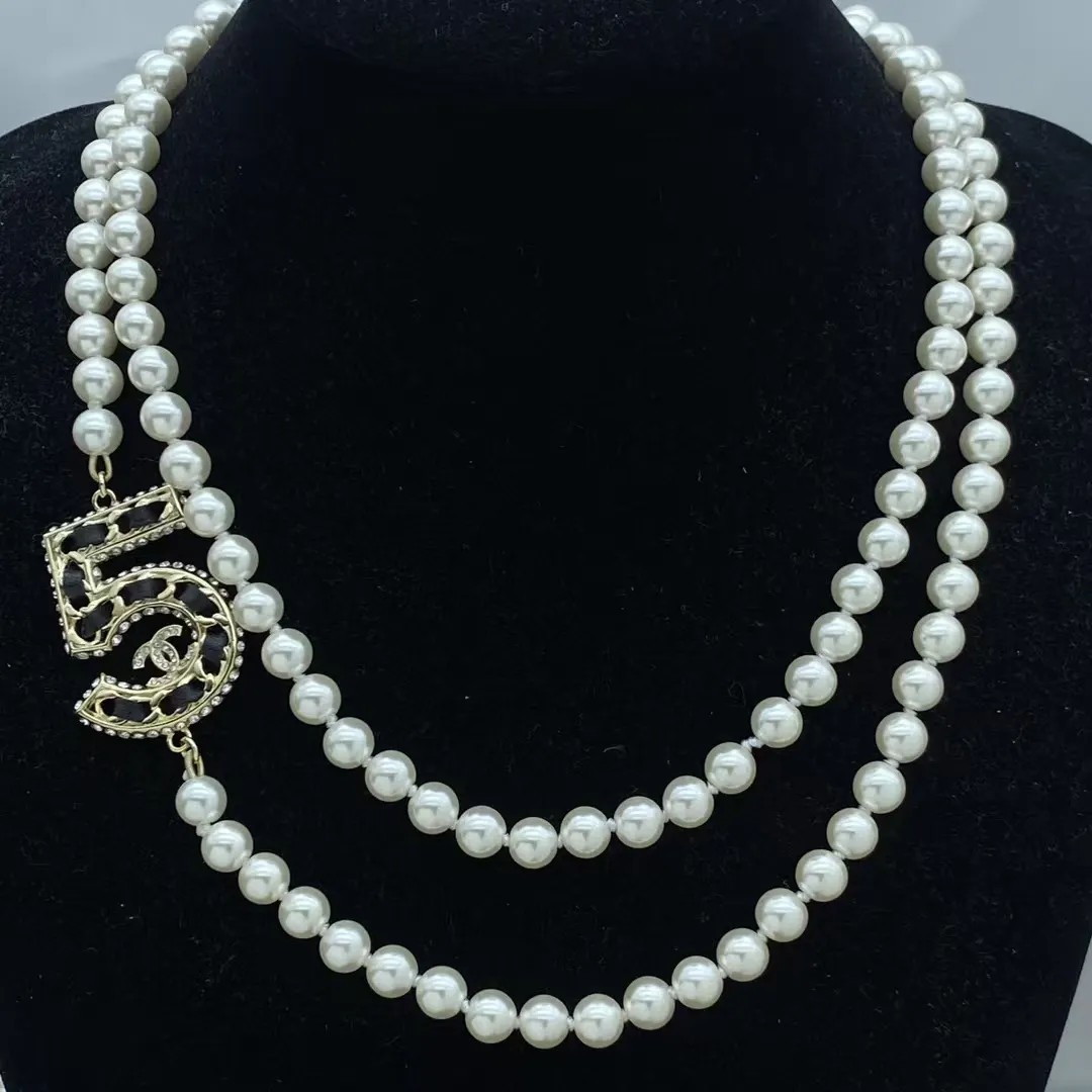 Chanel Two Rows NO.5 Pearl Necklace