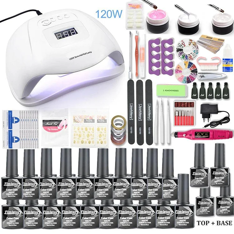 manicure gel set and uv nail lamp