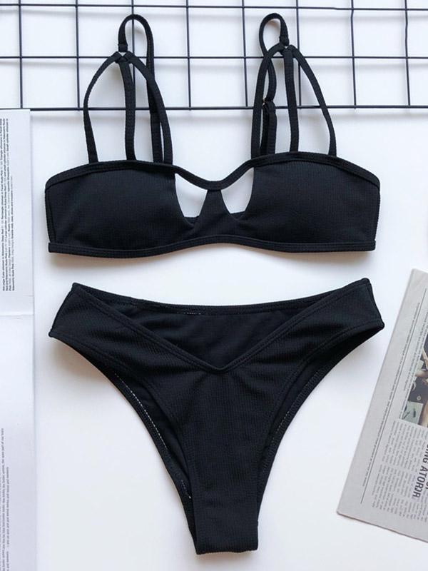Sexy Hollow Split Bikini Swimsuit
