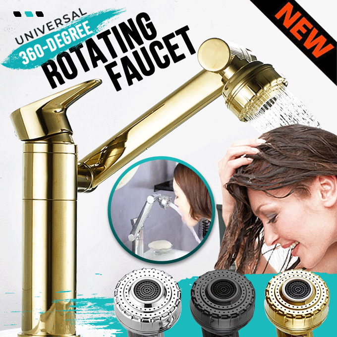Single Hole Hot And Cold Water Faucet Universal Swivel Basin Faucet