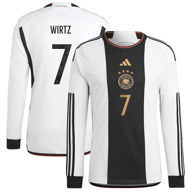 Germany Florian Wirtz 7 Long Sleeve Home Shirt Kit World Cup 2022