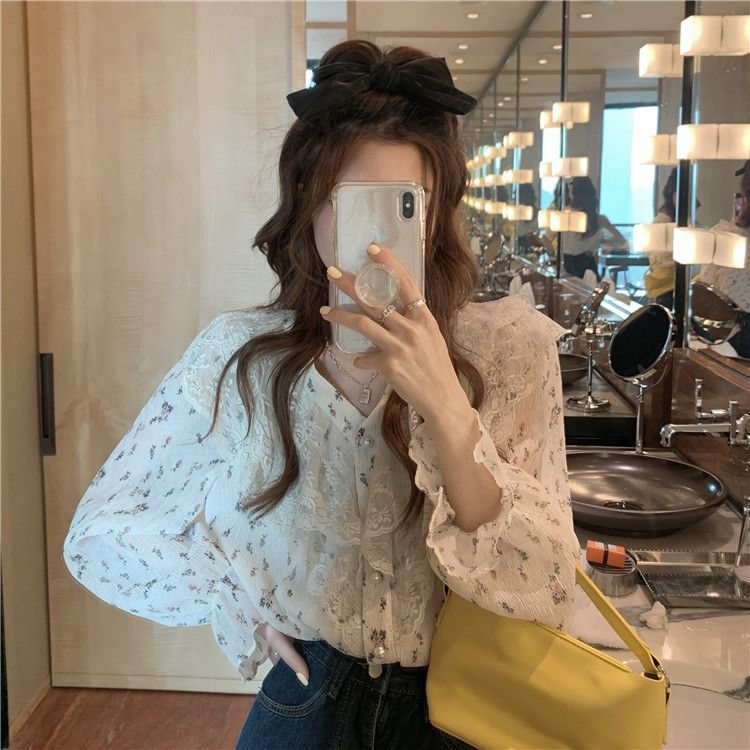 V-Neck Floral Blouse YP4069