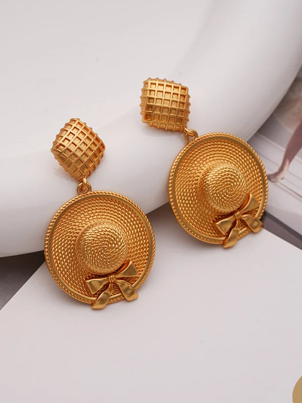 Geometric Pure Color Hat Shape Earrings Accessories Eardrop