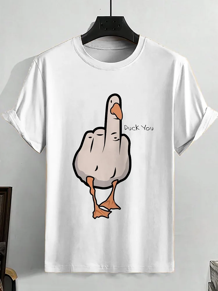 Men's Duck You Graphic Print Cotton Casual T-Shirt