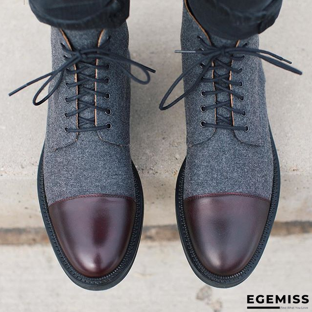Hot Sale Handmade Color Stitching Suede Ankle Boots | EGEMISS