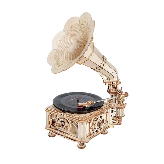 [Only Ship To U.S.] ROKR Classic Gramophone 3D Wooden Puzzle LKB01D (Electric Version) | Robotime Online