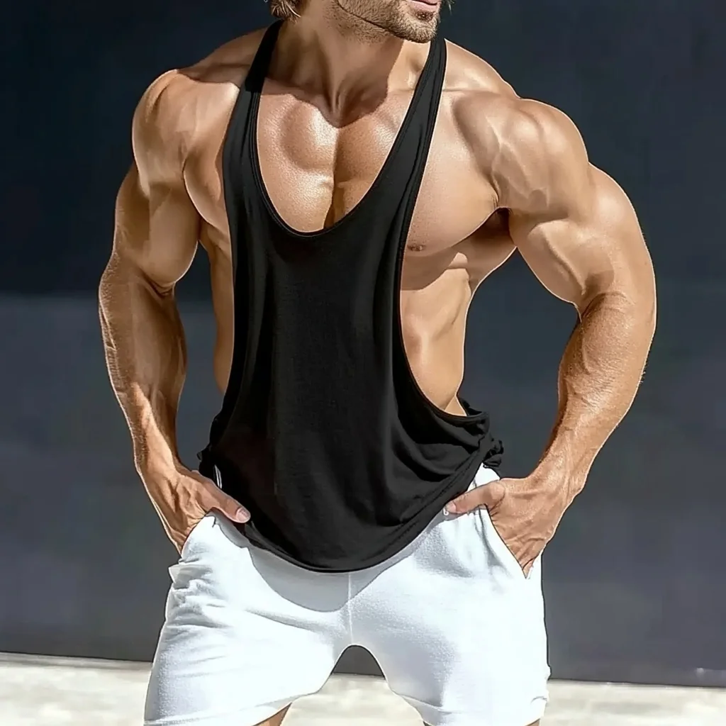 Men's Muscle-Friendly Tank Top for Summer Fitness Enthusiasts-inspireuse