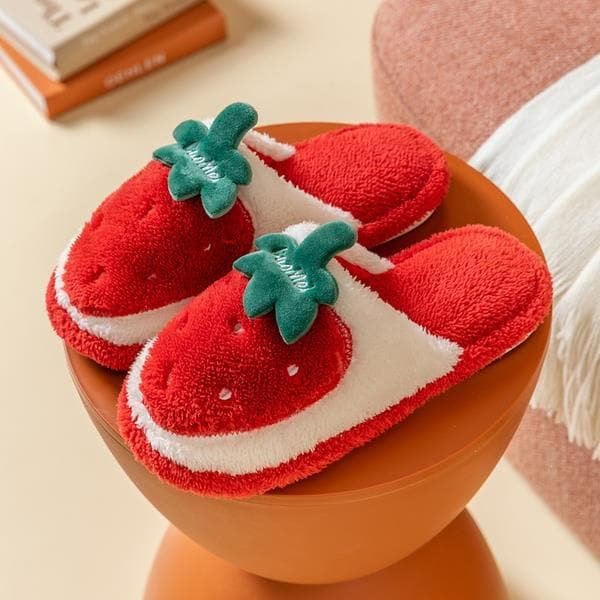 Warm Cute Plush Fruit Cotton Slippers SP15401