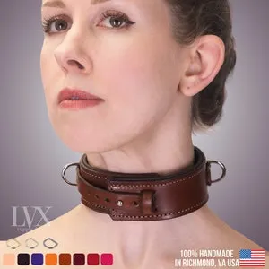 pornhint Pornhint Slim Quick-Release BDSM Collar | Padded Leather Bondage Collar, DDLG Femdom Slave Pet Fetish | BDsM-Gear for Women Submissive | LVX Supply