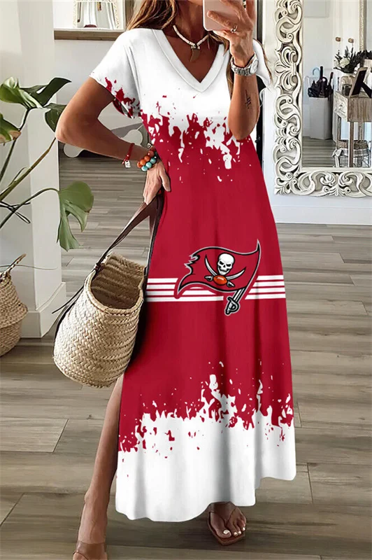 Tampa Bay Buccaneers
V-Neck Sexy Side Slit Long Dress