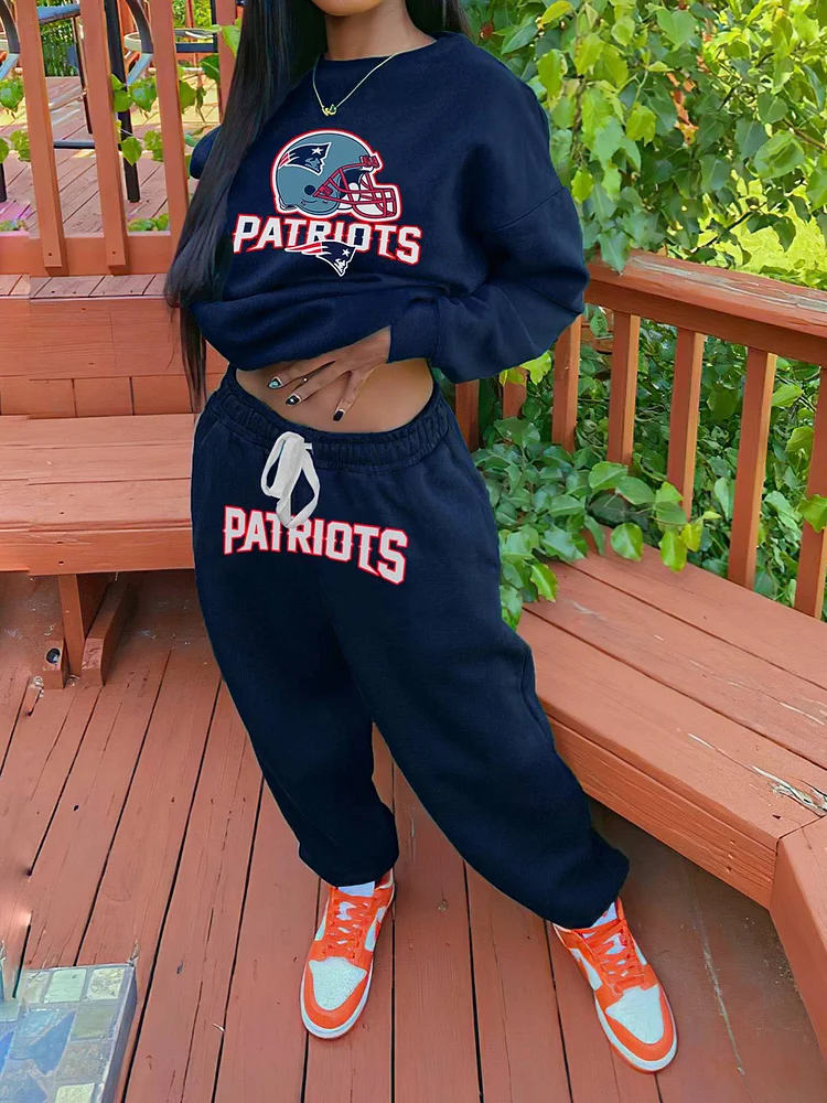 New England Patriots Sports Sweatshirt Two-Piece Suit
