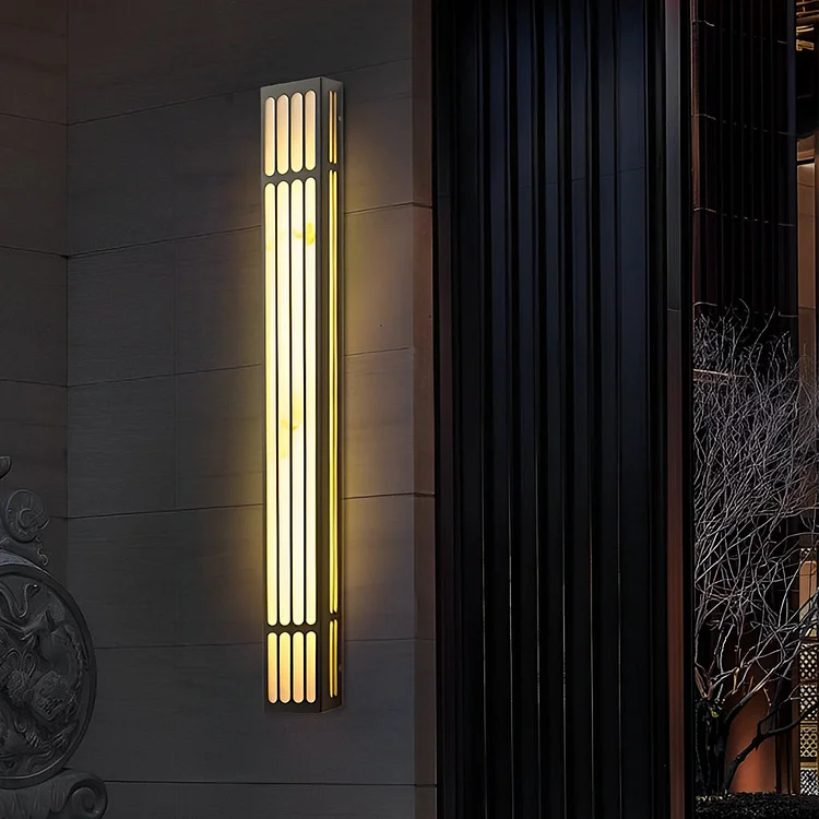 Long Strip Rectangular Waterproof LED Black Modern Outdoor Wall Lamp - Appledas