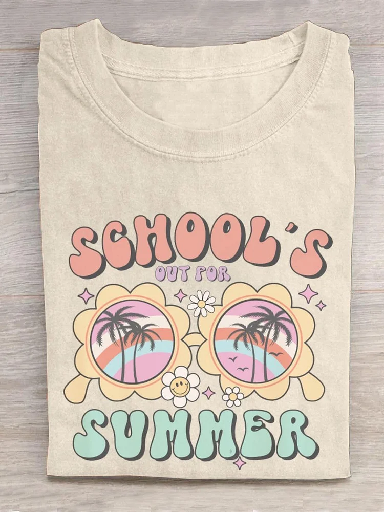 School's Out For Summer Teachers Gift Art Design Print T-shirt socialshop