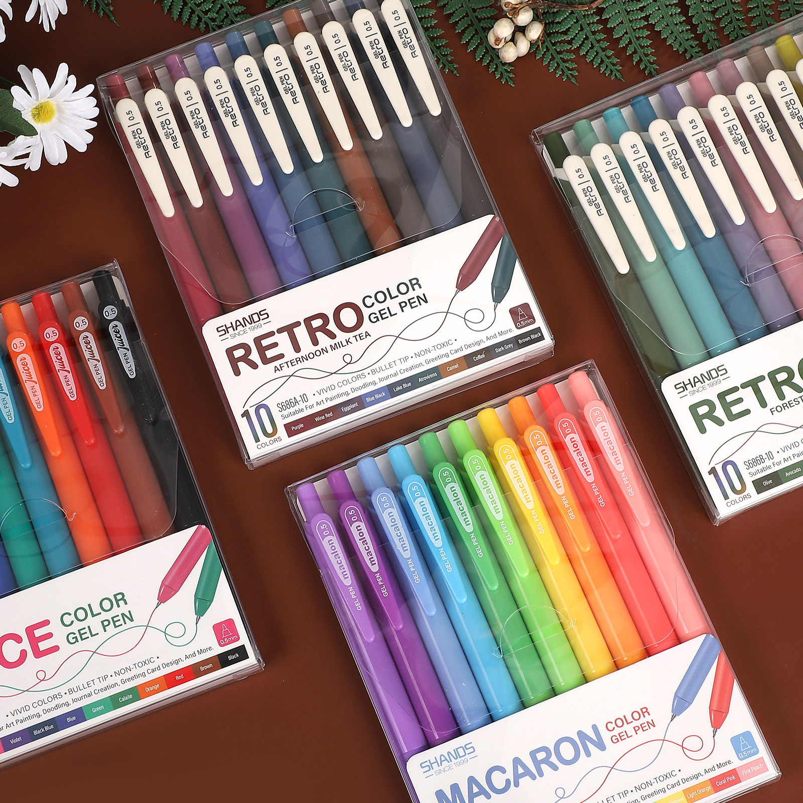 10 Pcs/set Vintage Macaron Colorful Press Gel Pen Set 0.5mm