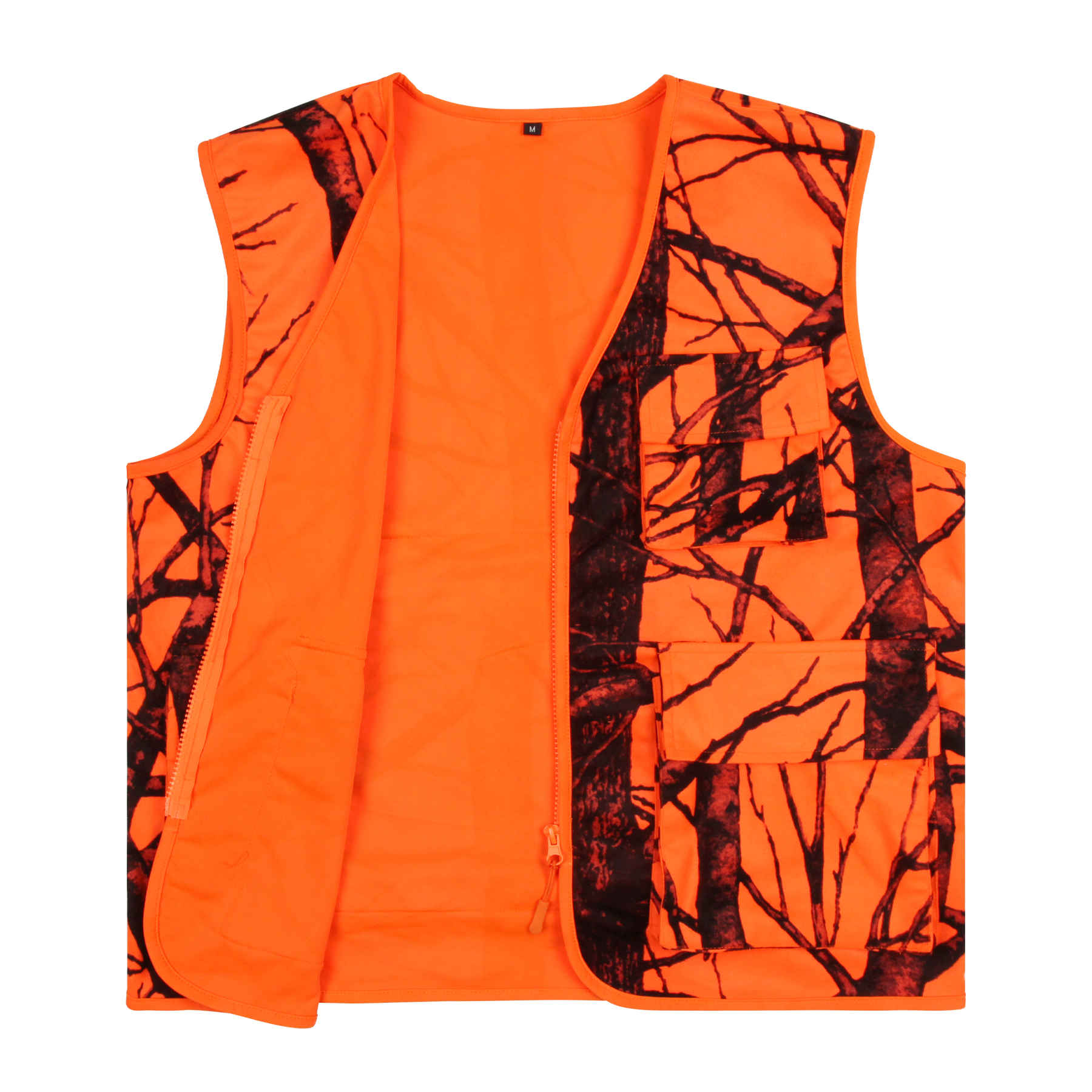 GUGULUZA | Orange Hunting Vest for Men, Lightweight, Zipper Closure