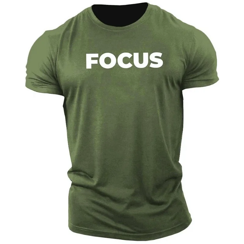 Mens FOCUS - Gym Fitness Workout Motivational Design T-Shirt