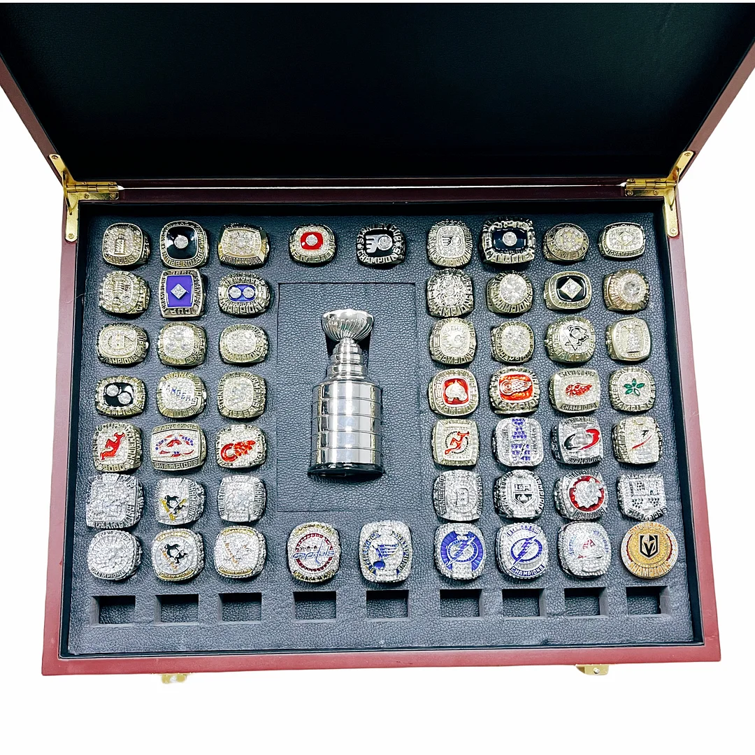 Stanley Cup Championship NHL 53 Rings and Trophy Gift Box （1970-2023 years）