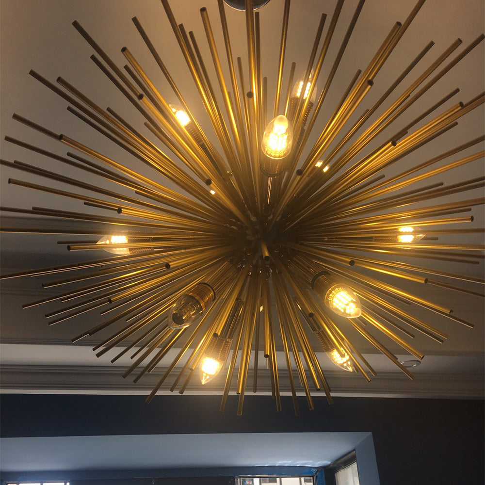 Modern Gold Multiple Heads Sputnik Chandeliers