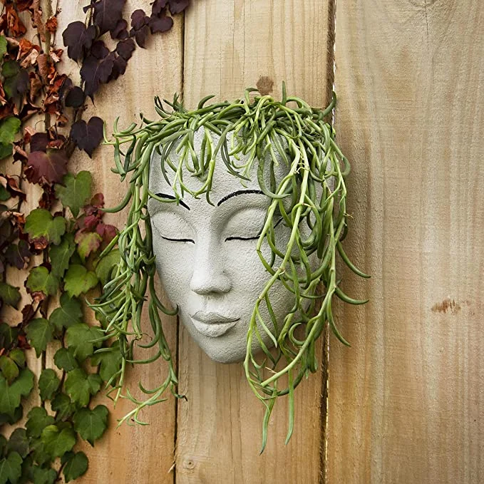 Outdoor Face Planter with Drainage for Cute Plants