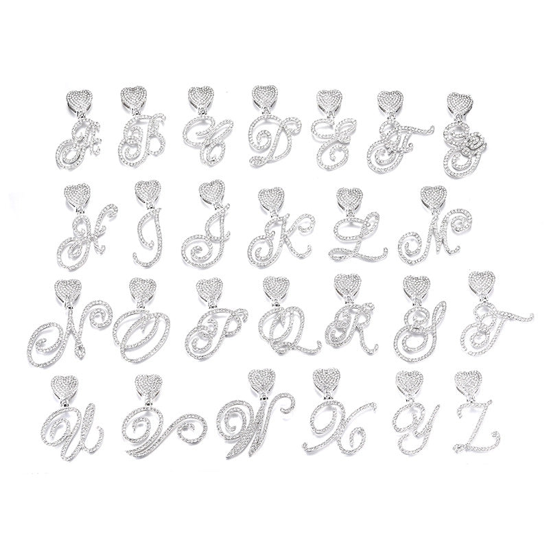 Fashion Letter Alloy Inlay Rhinestones Unisex Pendant Necklace 1 Piece