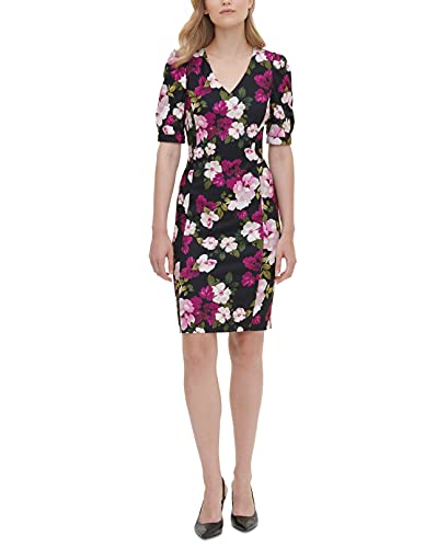 Calvin Klein 女士泡泡袖紧身连衣裙