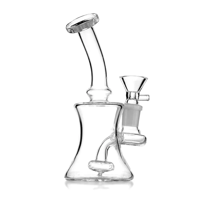 Hourglass Dab Rig With Circle Perc-Clear Color