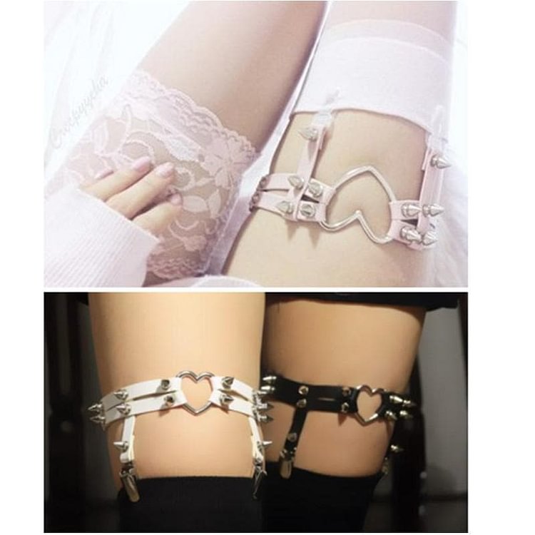 3 colors Sweet Killer Punk Heart Hollow Out Garter SP152633
