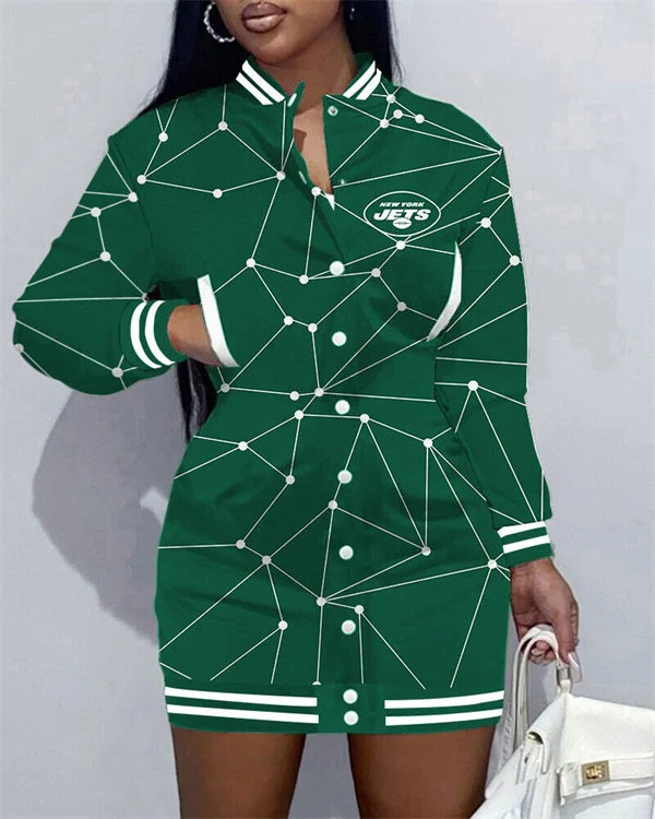 New York Jets
Limited Edition Button Down Long Sleeve Jacket Dress