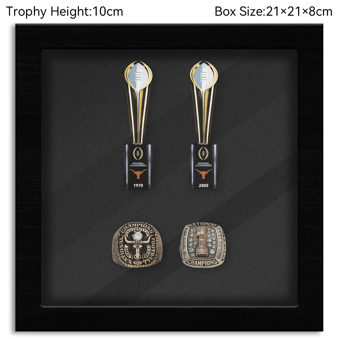 Texas Longhorn College CFP National Championship NCAA Trophy&Ring Box 2+2