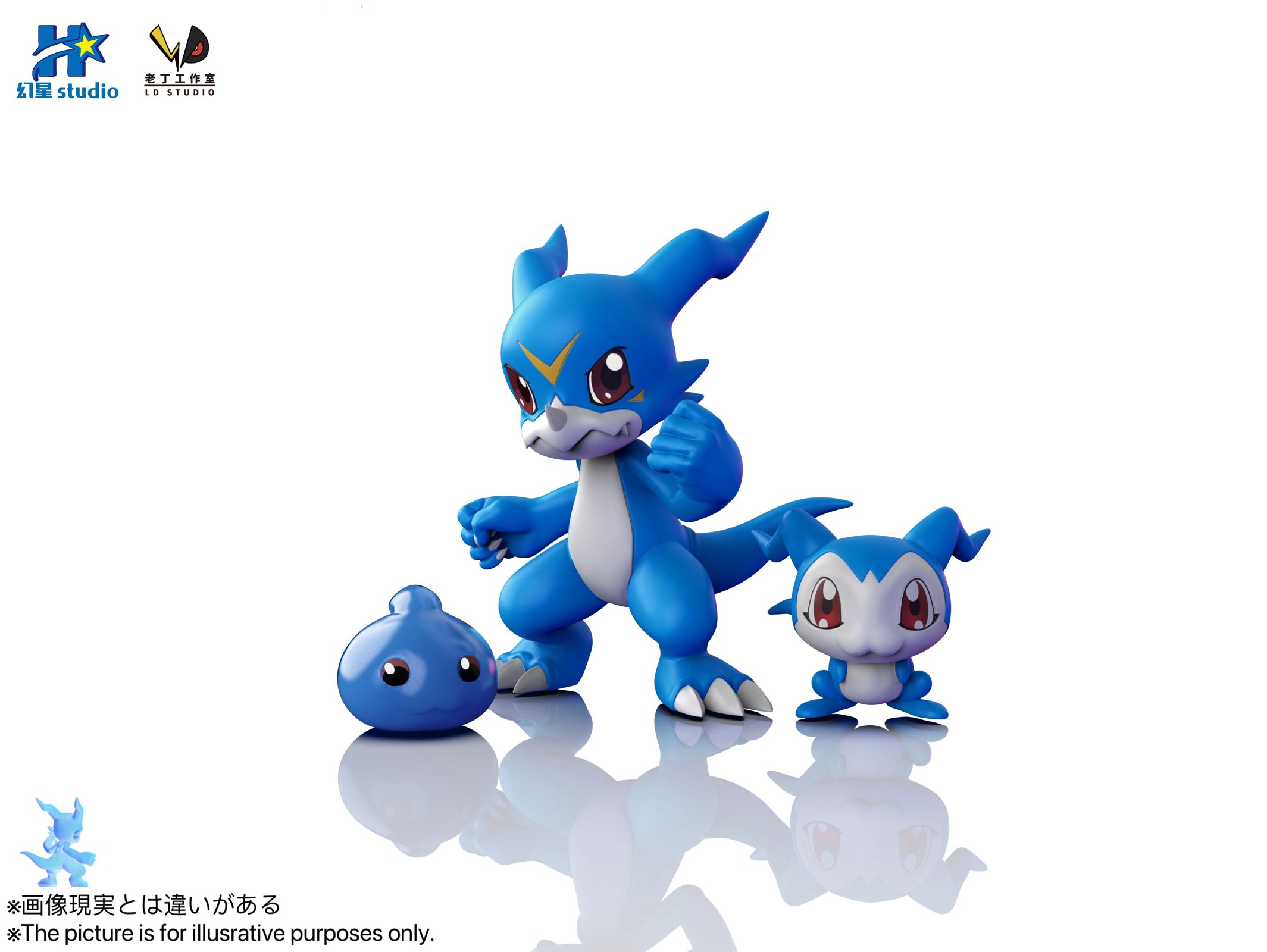 MH Scale V-mon & Chibimon & Chicomon - Digimon Resin Statue